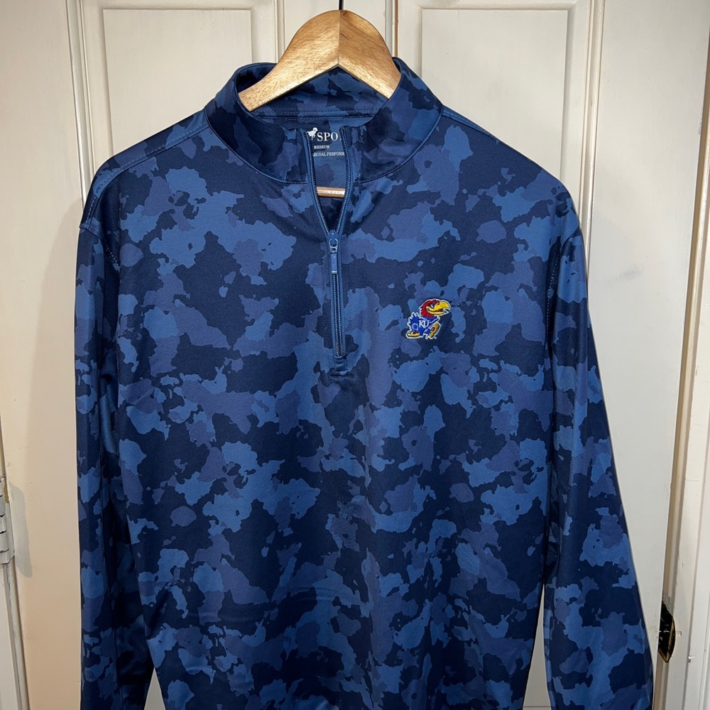 Kansas Jayhawks HL Sport Quarterzip